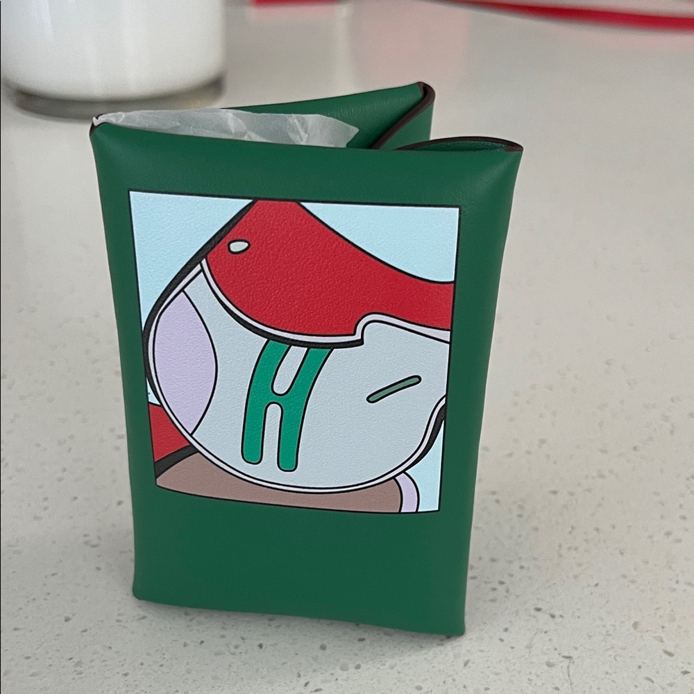 Green Wallet with Abstract Design